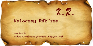 Kalocsay Rózsa névjegykártya