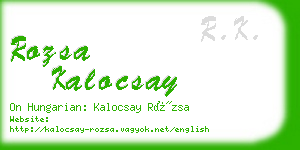 rozsa kalocsay business card